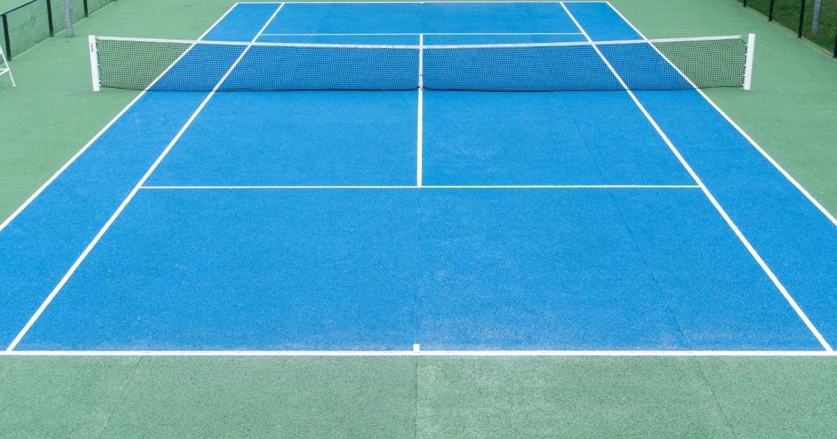 Tennis court green blue