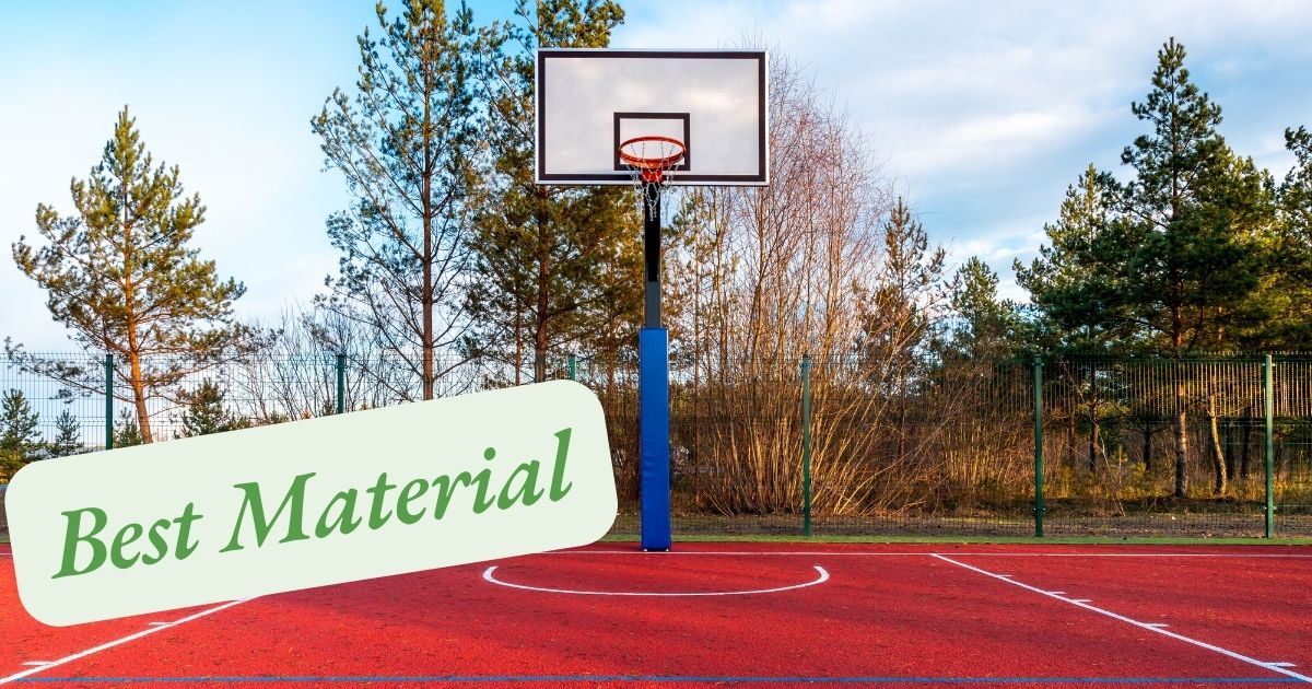 red basketball court with a caption best material